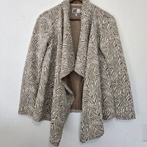 Kut from the Kloth Size Small Zebra Print Open Cardigan Beige Oversized Stretchy
